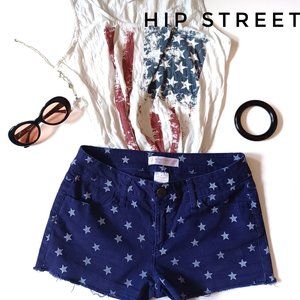 NO BOUNDARIES Star Print Stretch Jean Shorts 9